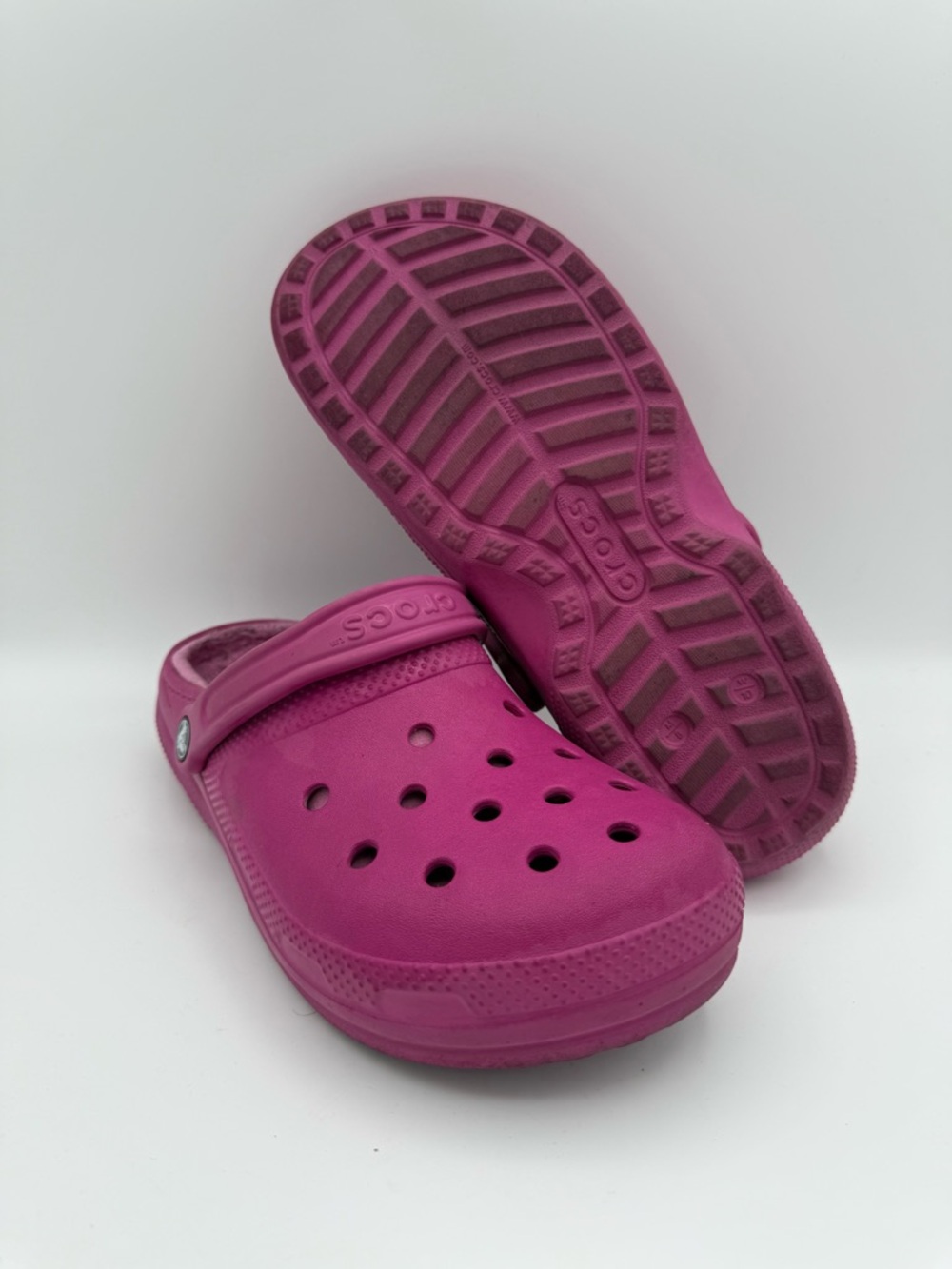 UNISEX Crocs Pink Classic Lined Slip-On Ankle Strap Clogs Size 8 Men's 10 Womens